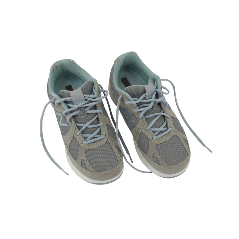 New Balance Size 9 Wide 877 Walking Shoes Grey Light Blue Suede Sneakers WW877SB